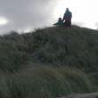 Doeke met de kids in de duinen.